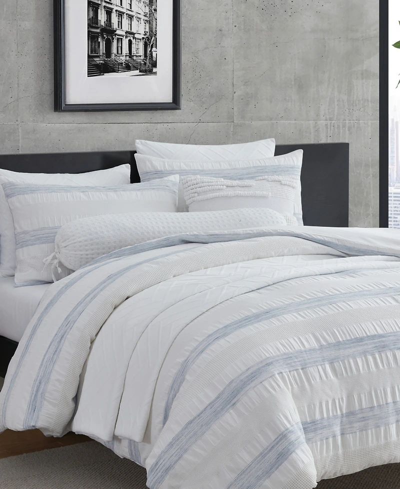 Dkny Waffle Stripe 3-Pc. Duvet Set, King