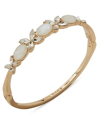 Anne Klein Multi-Stone Imitation Pearl Boxed Floral Hinge Bracelet