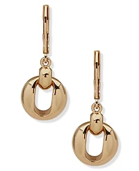 Anne Klein Gold-Tone Puff Open Dome Drop Earrings