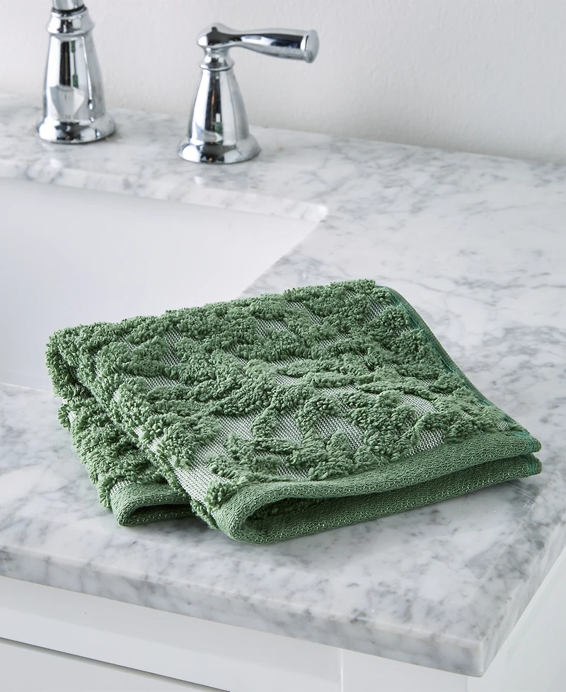 Charter Club Signature Boxwood Washcloth, 13" x 13", Exclusively at Macy's