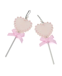 Betsey Johnson Faux Stone Love Spell Heart Lollipop Drop Earrings
