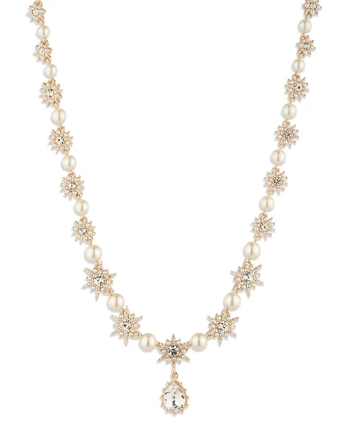 Marchesa Glass Stone and Imitation Pearl Star Pendant Necklace