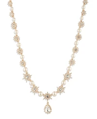Marchesa Glass Stone and Imitation Pearl Star Pendant Necklace