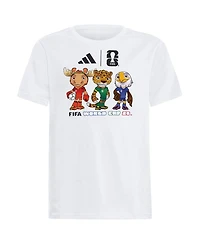 Adidas Big Boys and Girls White Fifa World Cup Gear 2026 Mascot T-Shirt