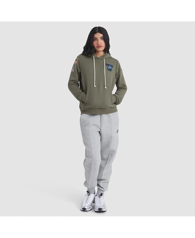 Nike Women's Olive Detroit Lions 2025 Salute to Service Sideline Standard Issue Dri-fit Hoodie