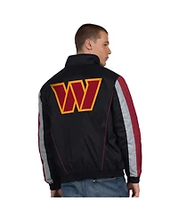 Starter Men's Black Washington Commanders Thursday Night Gridiron Half-Zip Jacket