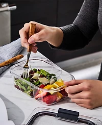 Rubbermaid Brilliance 2.85-Cup Meal Prep 2-Compartment Food Storage Containers, 5-Pack