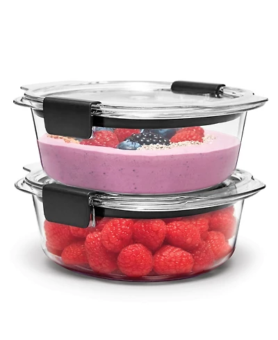 Rubbermaid Brilliance 2.17-Cup Round Leak Proof Food Storage Containers, 2-Pack