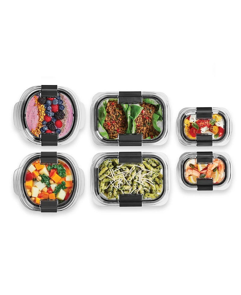 Rubbermaid Brilliance 12-Pc. Round and Rectangular Leak Proof Food Storage Containers