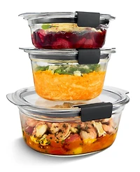 Rubbermaid Brilliance 6-Pc. Glass Round Leak Proof Food Storage Containers