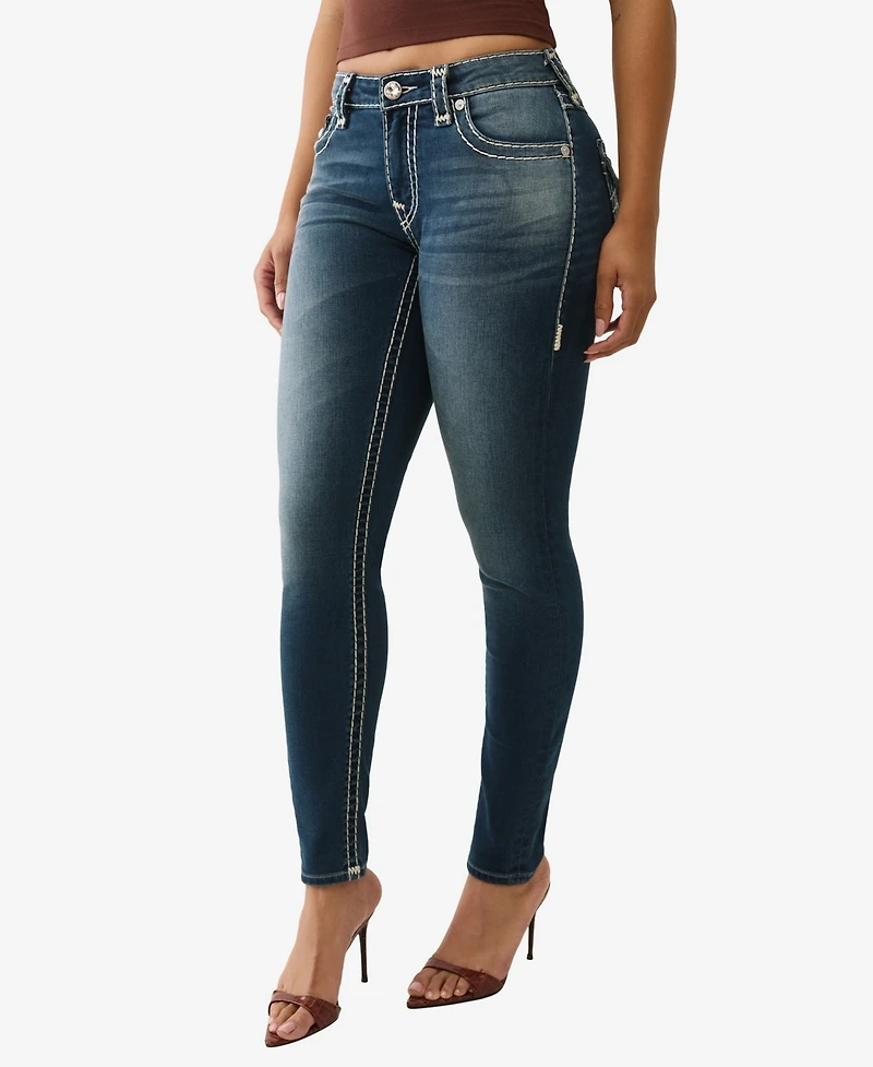 True Religion Women's Jennie Skinny Flap Super T Jeans