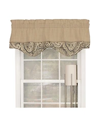 Rlf Home Sedona Blouson 100% Cotton with Fully Lined 3" Rod Pocket Valnance for Windows 50" x 15" Beige/Khaki