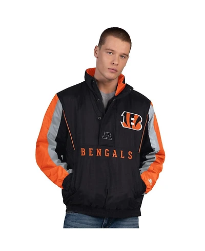 Starter Men's Black Cincinnati Bengals Thursday Night Gridiron Half-Zip Jacket