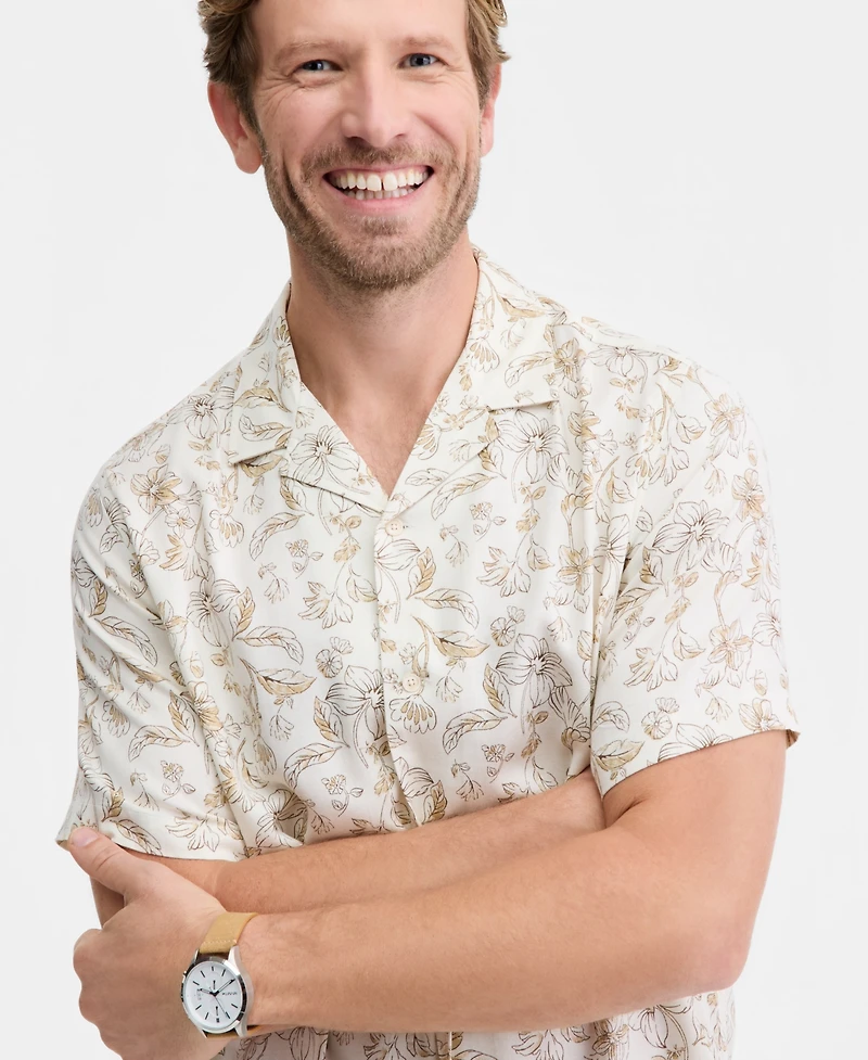 Club Room Men's Jack Line Printed Short-Sleeve Shirt, Macy's Exclusive