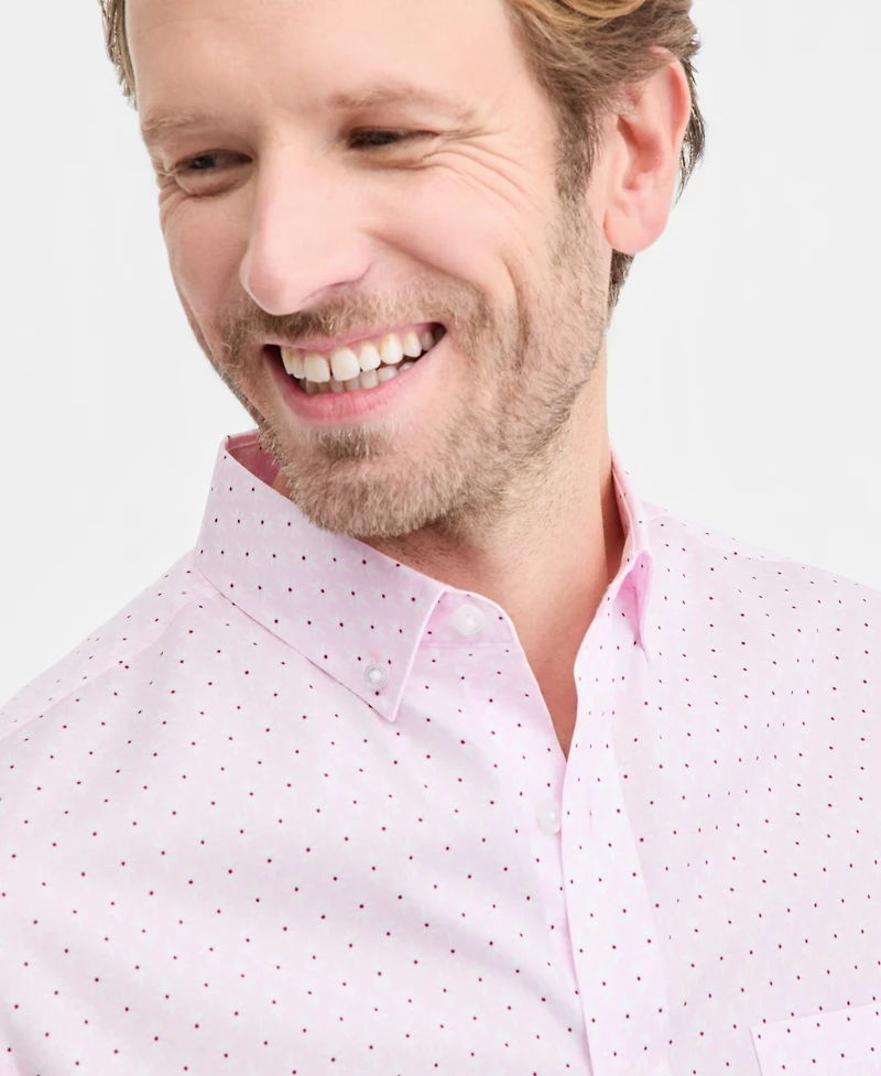 Club Room Men's Allday Foulard Poplin Short-Sleeve Shirt, Macy's Exclusive