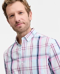 Club Room Men's Ian Plaid Poplin Short-Sleeve Shirt, Macy's Exclusive