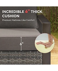 Gymojoy PlushCore 24 in. x 6 Olefin 4-Piece Deep Seating Outdoor Lounge Chair Sofa Cushion