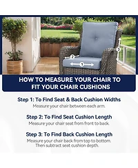 Gymojoy ArcLine 22 in. x 24 2-Piece CushionGuard Outdoor Lounge Chair Deep Seat Replacement Cushion Set