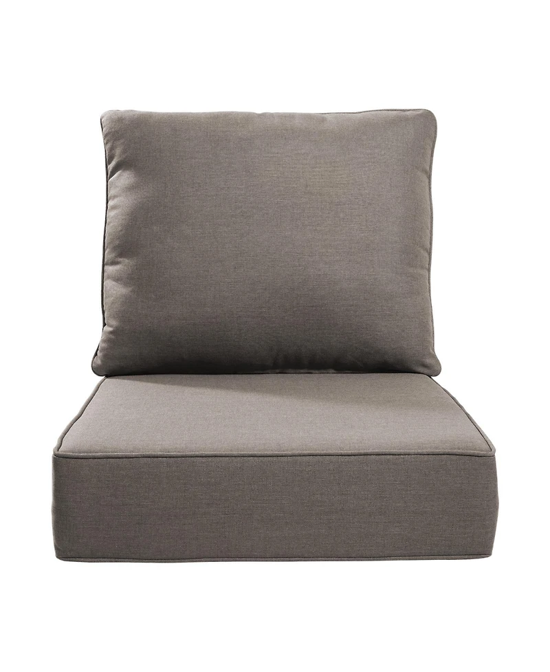 Gymojoy PlushCore 24 in. x 6 Olefin 2-Piece Deep Seating Outdoor Lounge Chair Sofa Cushion