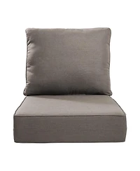 Gymojoy PlushCore 24 in. x 6 Olefin 2-Piece Deep Seating Outdoor Lounge Chair Sofa Cushion