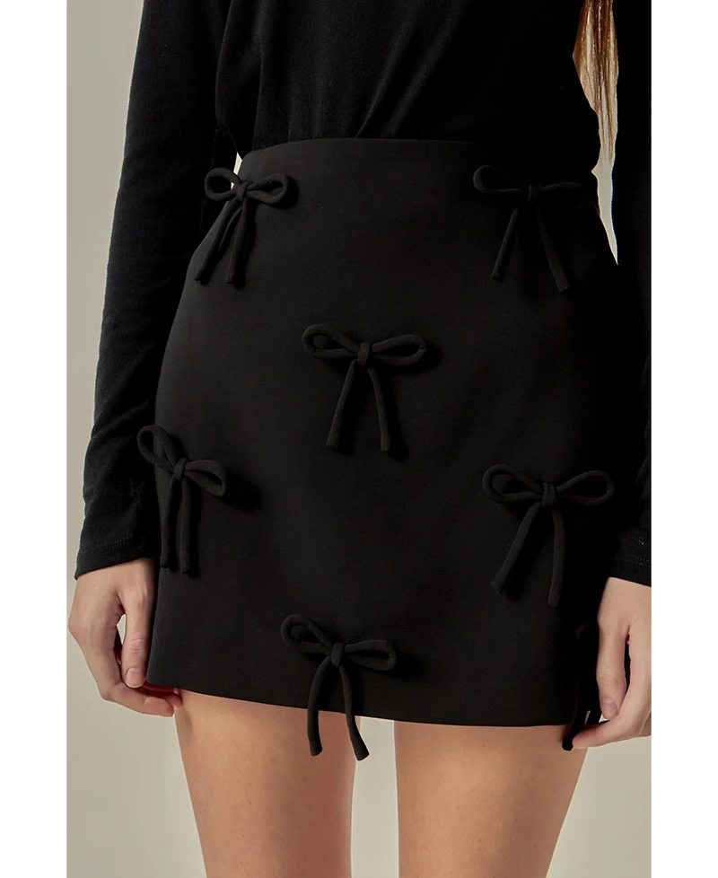 English Factory Women's Bow Detailed Mini Skirt
