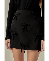 English Factory Women's Bow Detailed Mini Skirt