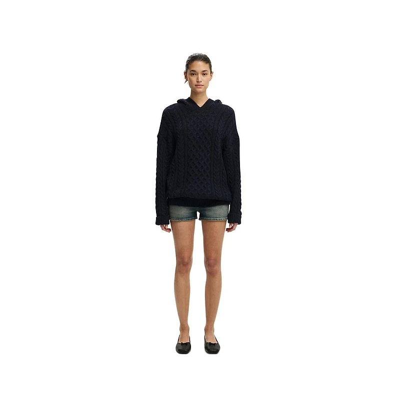 Cotton On Women's Oversized Cable Hoody