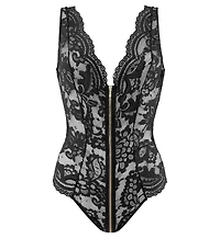 Lascana Women's Plunge Zipper Detail Teddy cup sizing