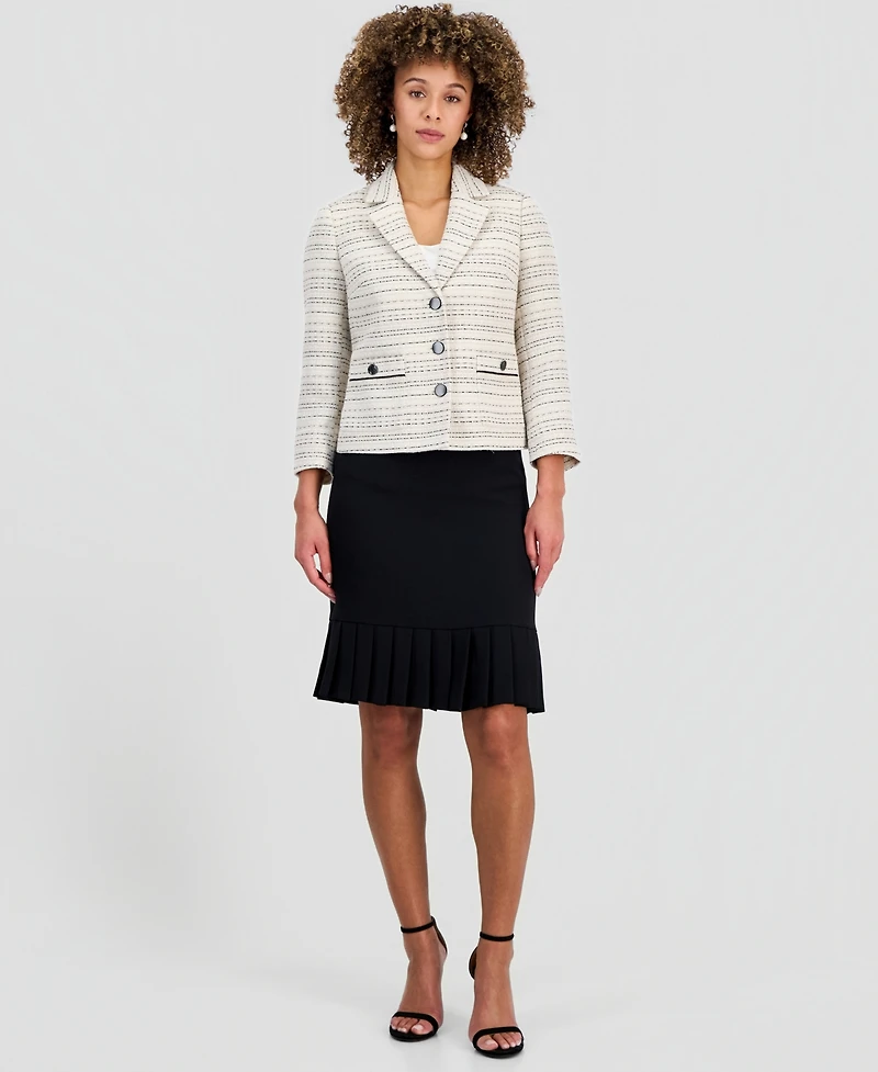 Kasper Women's Striped Tweed Tailored Jacket
