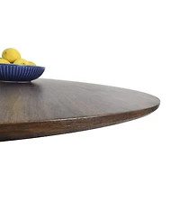 Maison Boucle 5-Piece Round Dining Table Set with Metal Base and Walnut Top, Modern Kitchen Chairs for 4, Space-Saving Small