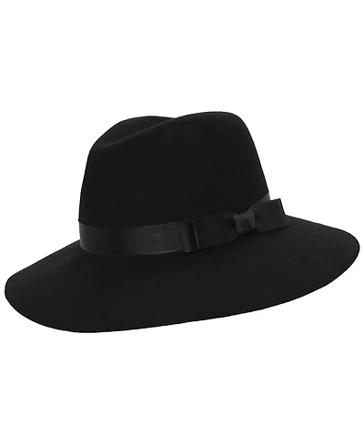 Lauren Ralph Women's Felted Fedora Hat with Double Ribbon
