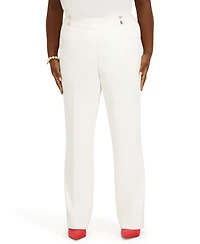 Kasper Women's Pull-On Rivet Faux Extend Tab Trousers