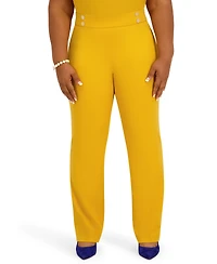 Kasper Women's Pull-On Rivet Faux Extend Tab Trousers