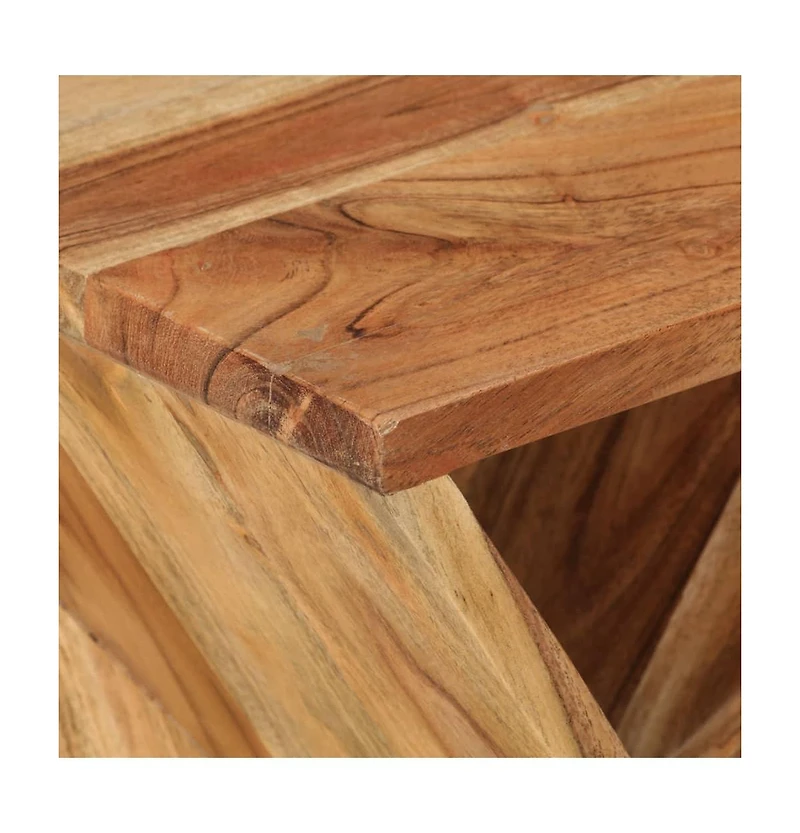 vidaXL Side Table 13.8"x13.8"x21.7" Solid Wood Acacia