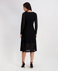 kensie Women's Stretch Knit Keyhole Dress