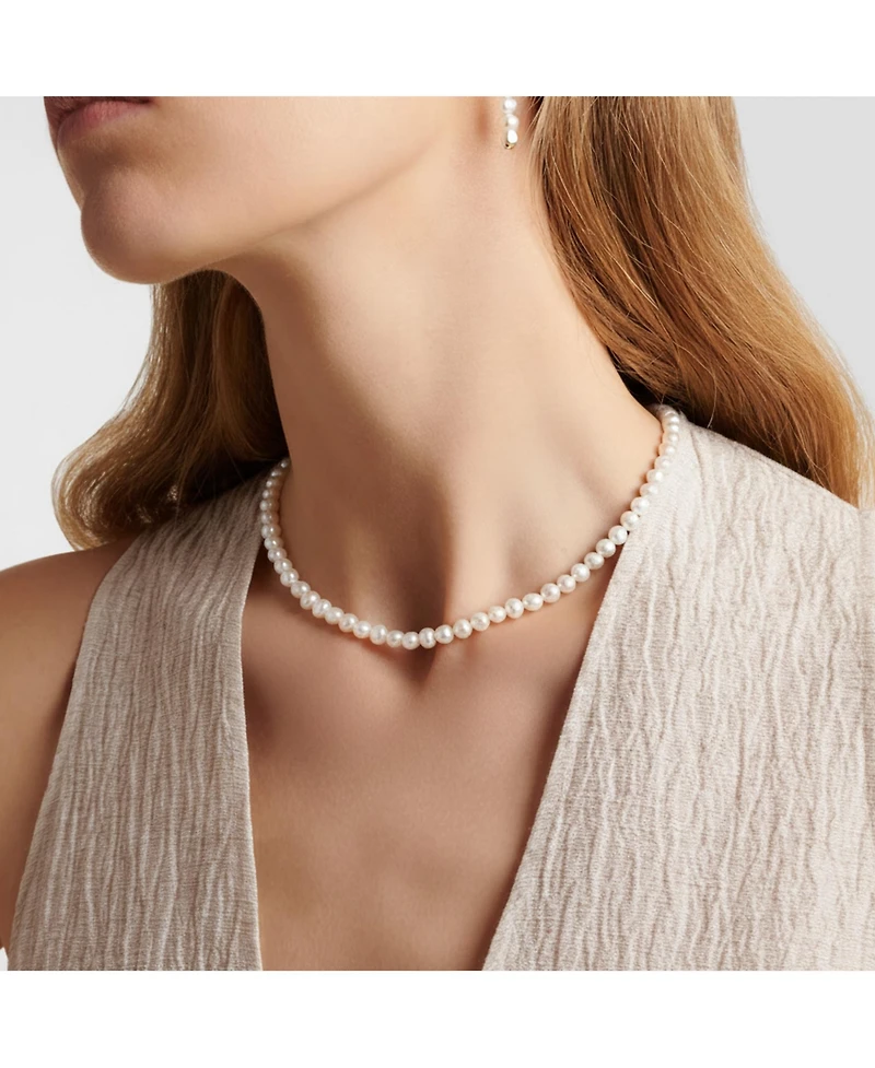 18K Gold Plated Freshwater Pearls -Jackie Necklace & Jackie Earrings Set For Women