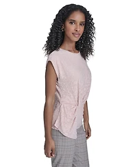 Tommy Hilfiger Women's Floral Clip Draped Crewneck Top