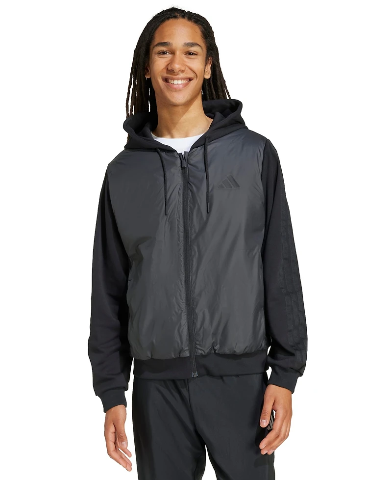 adidas Men's Essentials 3-Stripes Insulated Sportswear Hooded Jacket