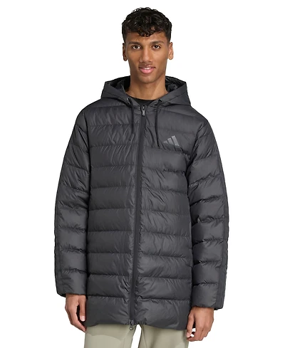 adidas Men's Essentials 3-Stripes Light Down Sportswear Hooded Parka