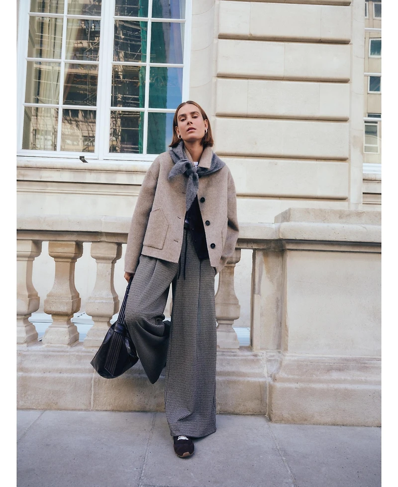 Hush Women's Check Wide Leg Jersey Pants