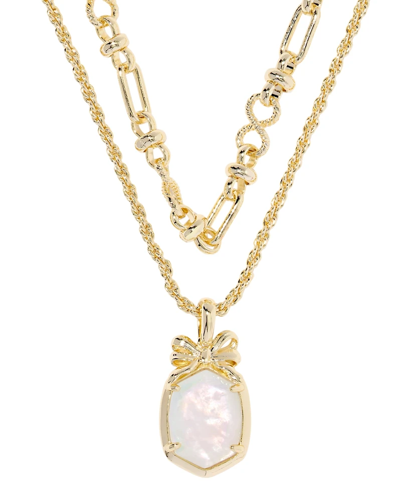Kendra Scott Crystal & Imitation Pearl Daphne Bow Multi Strand Necklace