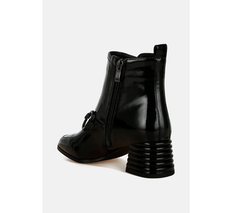 Algol Textured Block Heel Ankle Boots