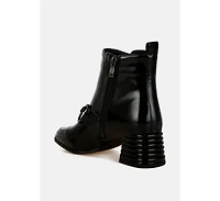Algol Textured Block Heel Ankle Boots