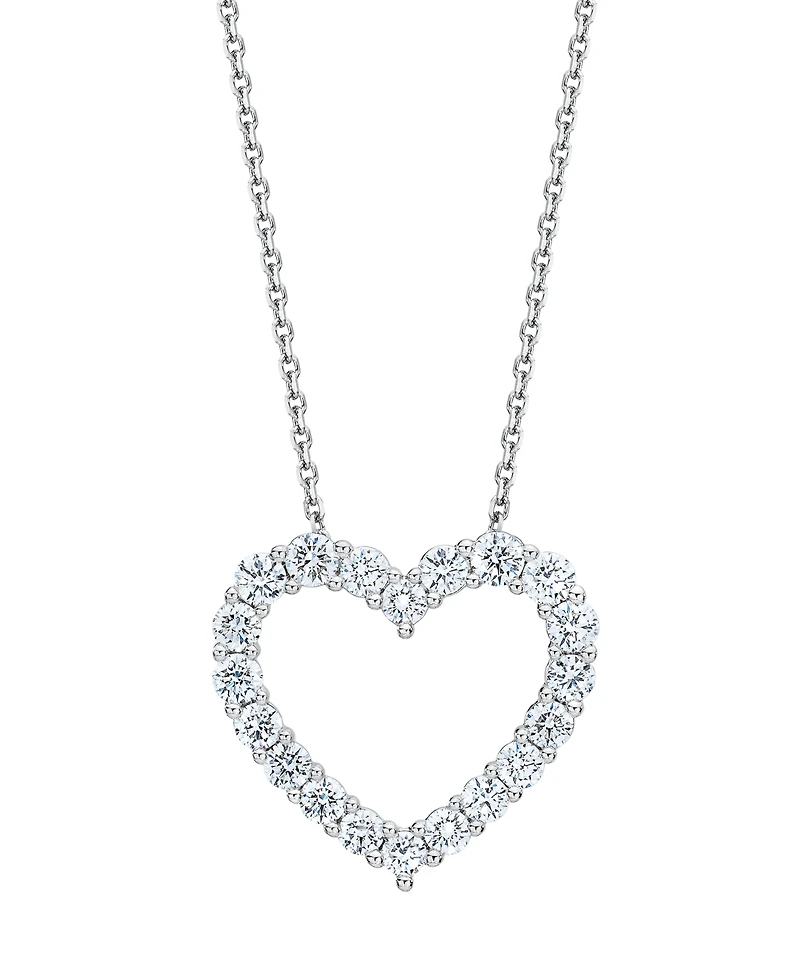 Forever Grown Diamonds Lab Grown Diamond Heart Pendant Necklace (1 ct. t.w.) in Sterling Silver