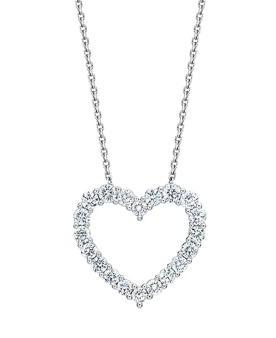 Forever Grown Diamonds Lab Grown Diamond Heart Pendant Necklace (1 ct. t.w.) in Sterling Silver