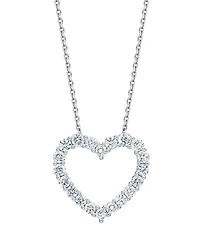 Forever Grown Diamonds Lab Grown Diamond Heart Pendant Necklace (1 ct. t.w.) in Sterling Silver