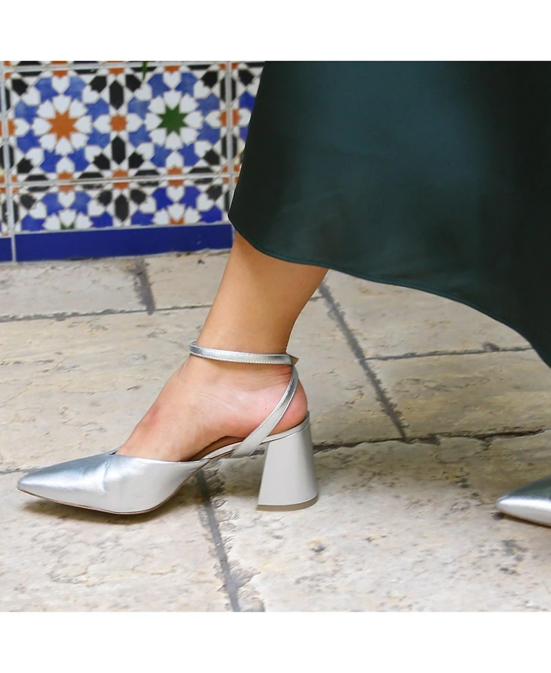 Alterre Women's Marilyn Silver Customizable V Mule