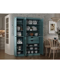 Palace Imports 100% Solid Wood 48.5" Pantry Cabinet with Shaker Doors, 2-Drawers & Adjustable Shelves