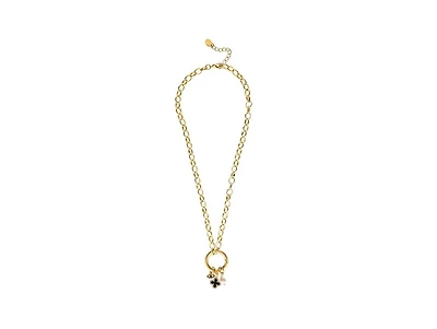 Rivka Friedman Polished Link Onyx + Pearl Charm Necklace