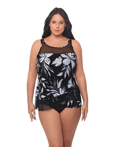 Miraclesuit Plus Fiore Di Luna Mirage Underwire Tankini Top